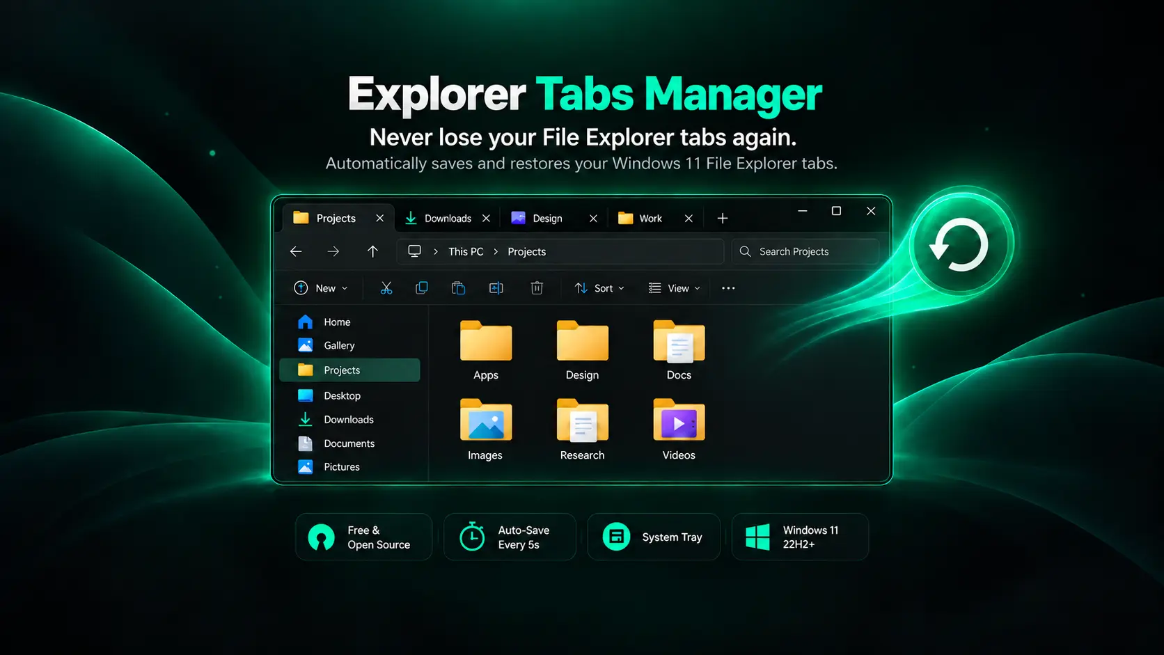 Windows Explorer Tabs Manager